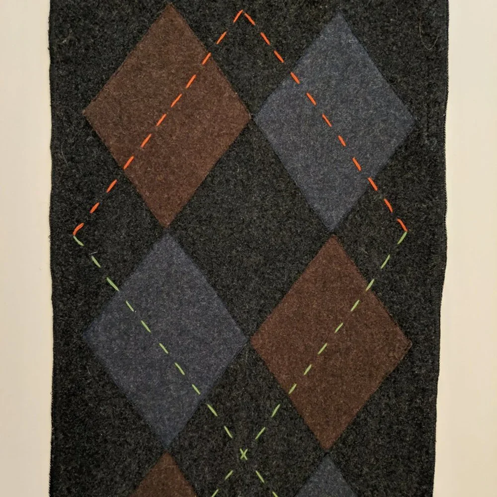 Vintage Retro Y2K 2001 GAP Wool Argyle Diamond Winter Cold Weather Neck Scarf - Picture 2 of 5